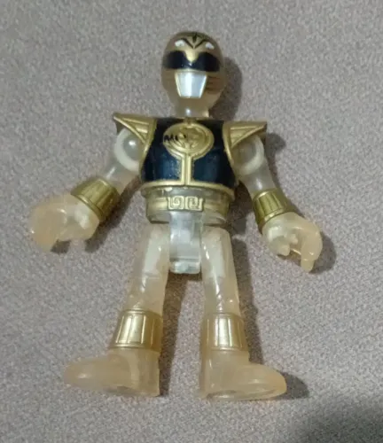 imaginext power rangers branco translúcido e dourado