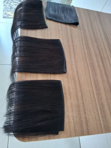 4 telas cabelos 100% humanos 47cm lisos