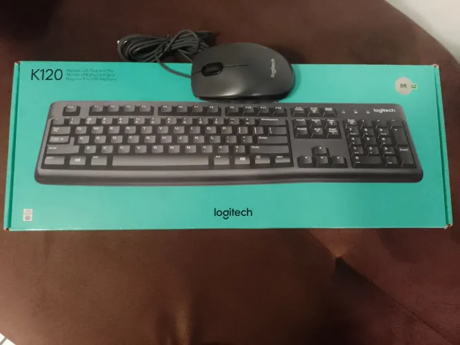 Teclado e mouse Logitech (com fio) - Computador / Notebook / Leptop 
