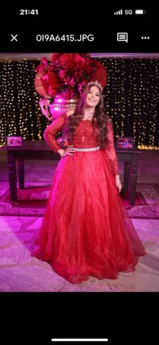 Vestido 15anos/Formatura, Vermelho, 2em1 (longo e curto)
