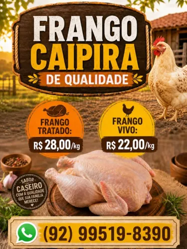 Frango caipira tratado