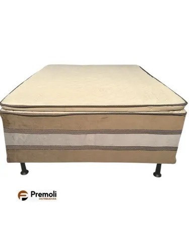 Cama Box D28 Luxo Premoli 138 x 188 x Alt. 60 cm Cor Marrom