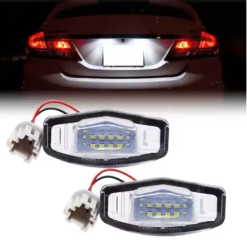 Par Lâmpada Led Placa Para Honda Civic 2001 a 2015 Accord 4D 03-17 Branco Pronta Entrega