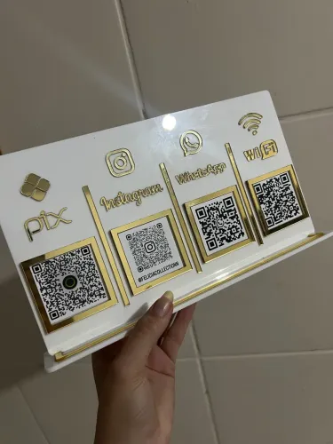 Placa QR Code - pix, WhatsApp, Instagram