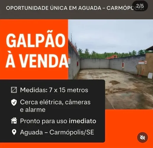 Galpão / Depósito a venda, pronto para uso - Aguada/Carmopolis.