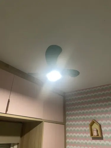 Ventilador lustre verde com controle remoto