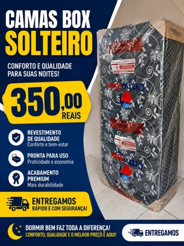 Camas de solteiro box novas 