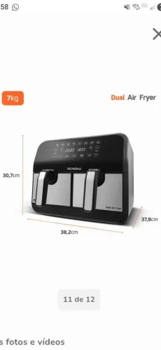 Air Fryer Mondial cesto duplo