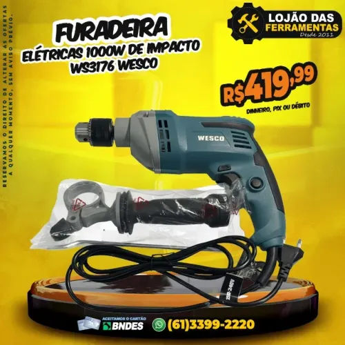 Furadeira Elétricas 1000w de Impacto Ws3176 Wesco