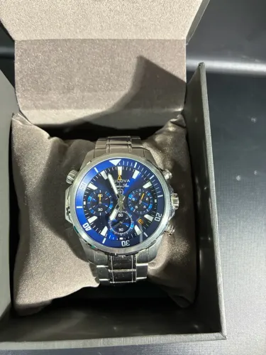 Relógio Bulova Marine Star Cronógrafo Azul 43mm - Completo
