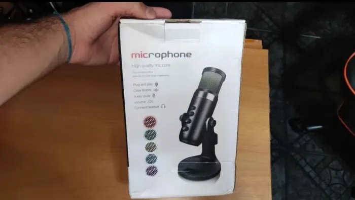 Microfone Condensador USB de mesa RGB (NOVO)