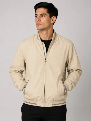 Jaqueta Bomber Masculina Bege - Ótimo Estado