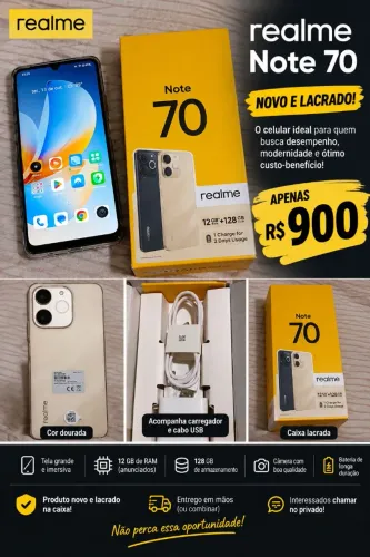 ? VENDO REALME NOTE 70 ? R$ 900