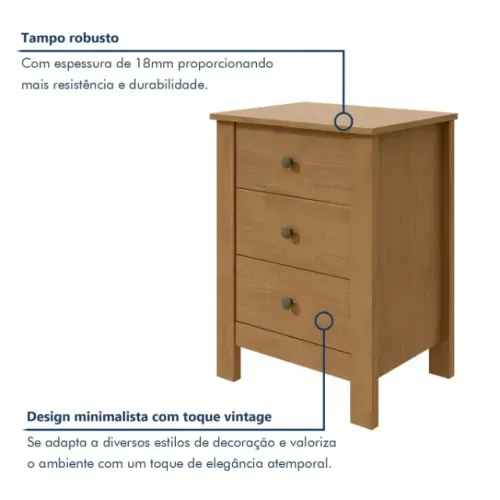 Cômoda Cabeceira  Cama Solteiro