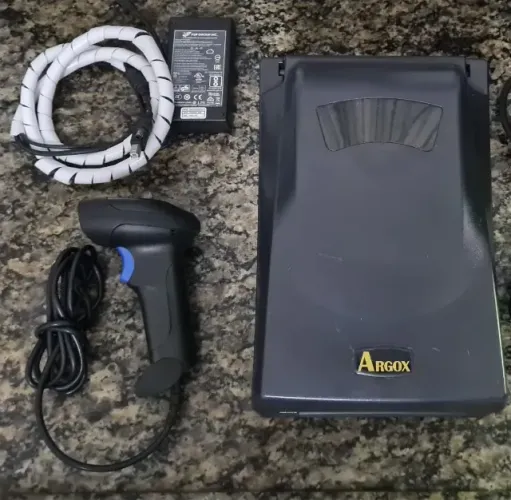 01 Impressora de Etiquetas Térmica Argox OS-2140 + 01 Leitor de Código de Barras Exbom LCB