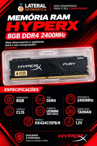 Memoria HyperX KINGSTON 8GB DDR4 COMPUTADOR HX424C15FB/8