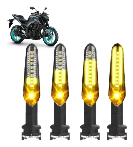 Kit 4 Pisca Led Seta Sequencial Mt03 Mt07 Mt09 Fz150 Fz250 Yzf R15