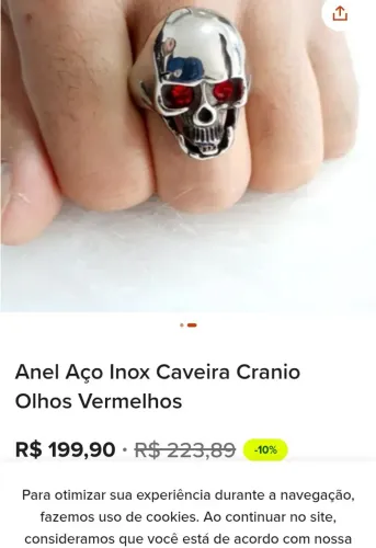 Anel aço cirúrgico top