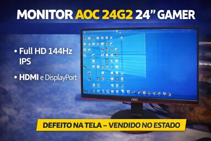 Monitor AOC 24G2 / 24? - Vendido no Estado (com defeito visual)