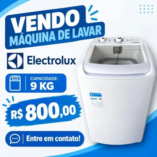 Máquina de lavar roupa Electrolux 9kg valor R$800,00