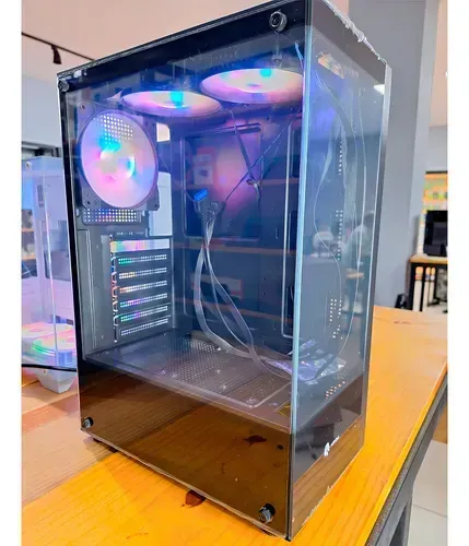 Gabinete Preto Gamer MidTower Hayom 1792 com 3 Coolers Lacrado - Loja Física