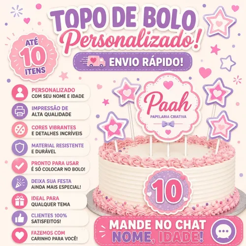 TOPO DE BOLO PERSONALIZADOS