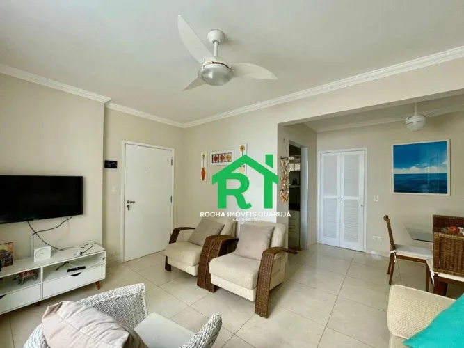 Apartamento à beira mar com 2 quartos e 2 banheiros à venda em Pitangueiras, Guarujá