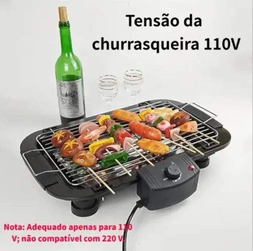Churrasqueira Elétrica Portátil Sem Fumaça - Churrasco Fácil em Casa, Jardim e Piqueniques