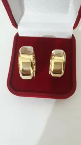 Par aliança moeda Antiga cor de Ouro com garantia