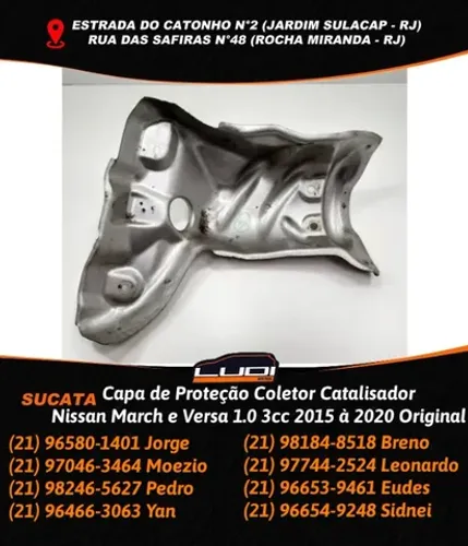 Capa de Proteção Coletor Catalisador Nissan March e Versa 1.0 3cc 2015 à 2020 Original