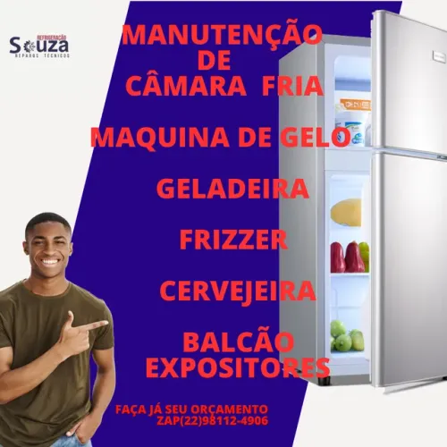 Manutenção de geladeira,frizer, balcão, expositor,câmara fria etc..