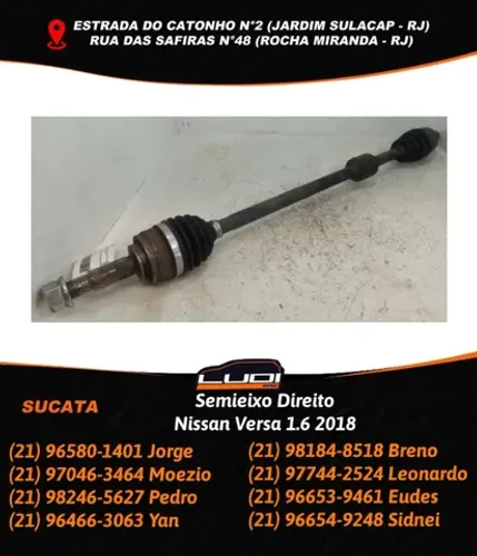 Semieixo Direito Nissan Versa 1.6 2018