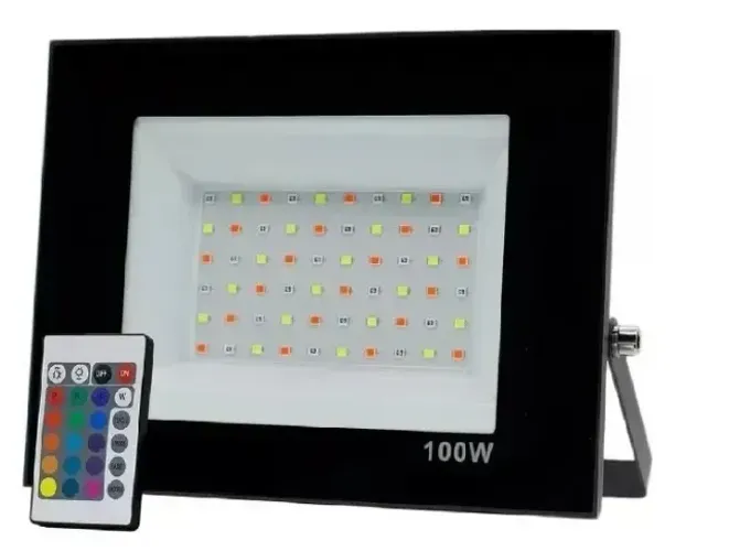 Refletor Holofote Led Bivolt RGB 100w