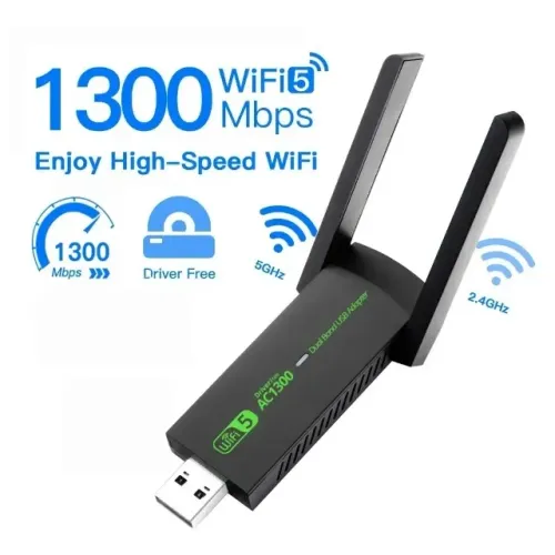 Adaptador Wifi 5ghz Usb 3.0 Dual 5g 1300mbps Mu-mimo Wave 2