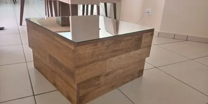 Promoção Mesa de Centro com Espelho Marrom Padrao  