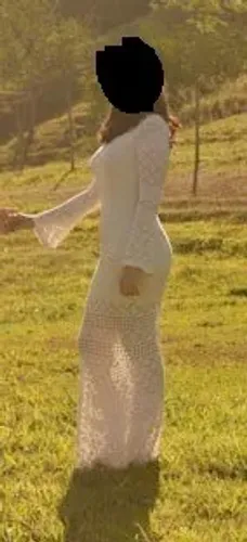 Vestido rendado algodão cor creme - lindíssimo!