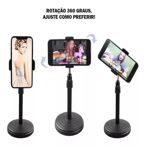 Suporte para celular universal de mesa 360° ajuste de altura