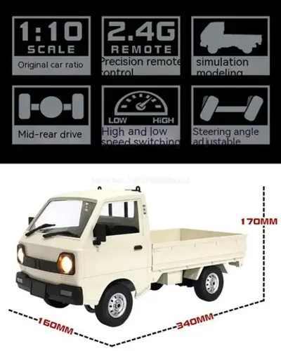 Suzuki Cary WPL D12, Super Truck fora de estrada, tração traseira, suspensão funcional.