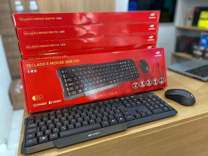 Kit Teclado e Mouse Sem Fio, Bateria Longa Duração Resolução Dpi Anti Respingo frete gráti