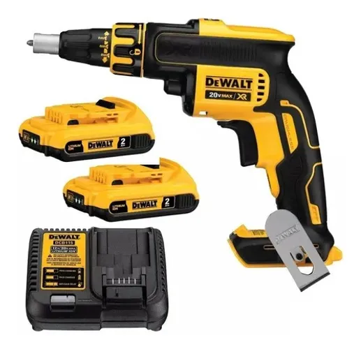 Parafusadeira Drywall Gesso 20v + 2 Baterias Dewalt Dcf620