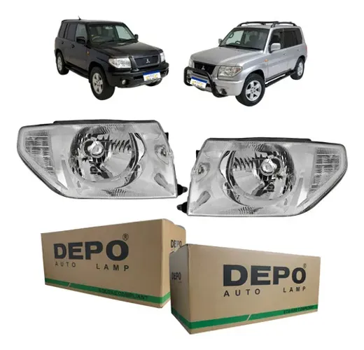 Par Farol Manual Mitsubishi Pajero Tr4 2003 A 2006 Cromado 