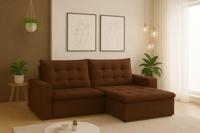 Sofá retrátil reclinável reclinável de 2,52 metros novo