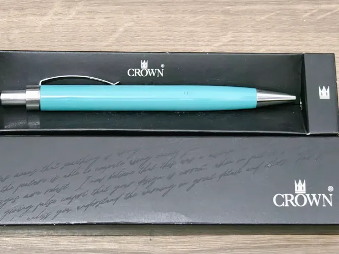 Caneta esferográfica Crown azul claro