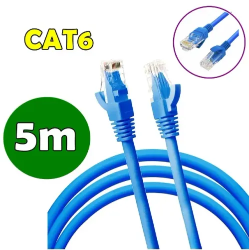 Cabo De Internet rj45 de Rede Cat6 5 Metros 5m Patch Cord