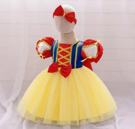 Vestido de Princesa Branca de Neve para Bebê