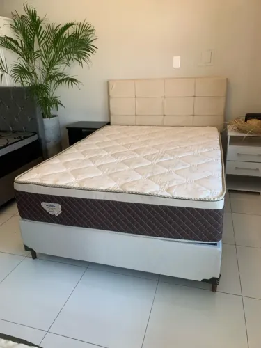 Cama box Casal ECOFLEX SEMINOVA - Entrego!