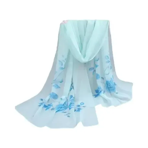 Lenço de Chiffon para Mulheres, Xale Longo, Versátil e Elegante