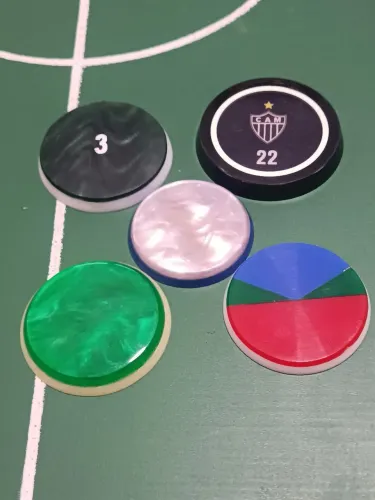Conjunto 5 Botões futebol de mesa futebol de botão 