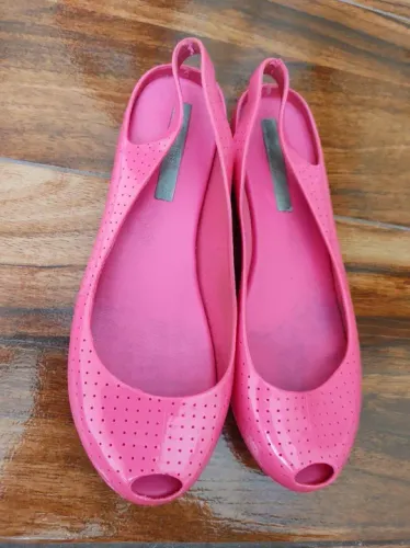 Sandálias Melissa Rosa Peep Toe Tam 36