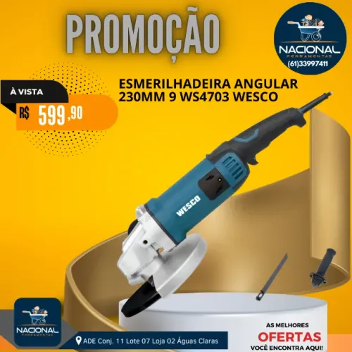 Esmerilhadeira Profissional 9 Pol 2350w Wesco Ws4703